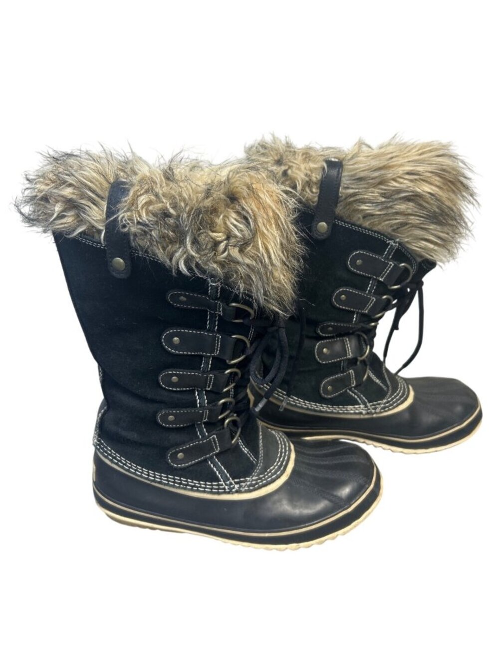Sorel Joan of Arctic Women's 10 Black Waterproof Winter Boots Faux Fur